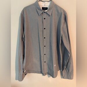 rag & bone Men's Blue Pinstripe Button-Up Shirt